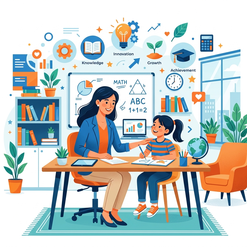 Teacher and Student Illustration